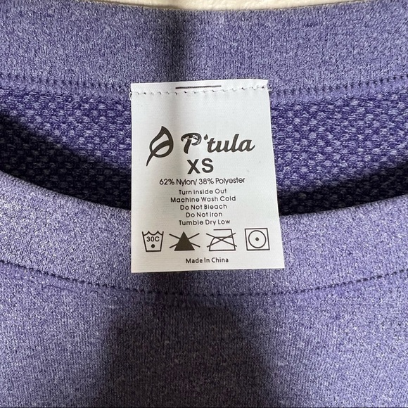 P’tula Invigorate Long Sleeve Cropped Fitted Seamless Workout Shirt NWT XS - Picture 7 of 9